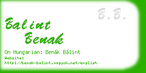 balint benak business card